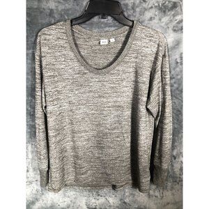 Gap Womans Top Gray Knit Long Sleeve Sweater By Loft Small